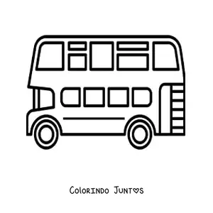 Desenho para colorir da lateral de um onibus de dois andares