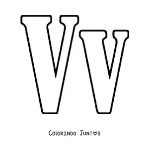 Desenho para colorir da letra V maiúscula e minúscula grande