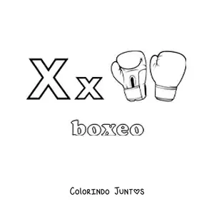 Desenho para colorir de X de boxe