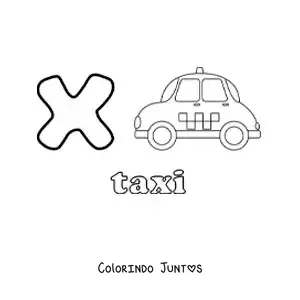 Desenho para colorir do X de táxi
