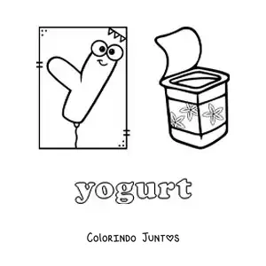 Desenho para colorir do Y de iogurte