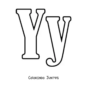 Desenho para colorir da letra Y maiúscula e minúscula grande