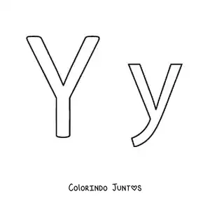 Desenho para colorir da letra Y maiúscula e minúscula fácil