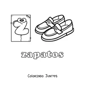 Desenho para colorir do Z de sapatos