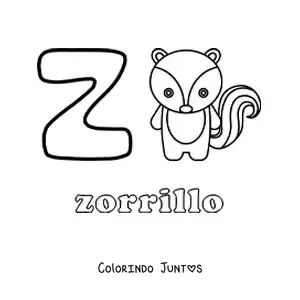 Desenho para colorir do Z de gambá