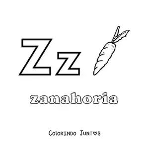 Desenho para colorir do Z de cenoura