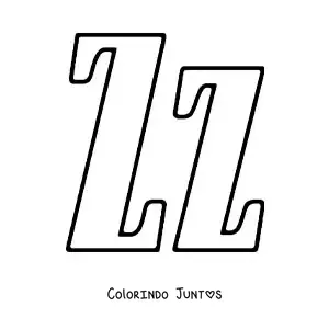 Desenho para colorir da letra Z maiúscula e minúscula grande