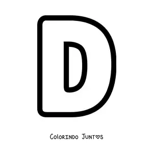 Desenho para colorir da letra D maiúscula