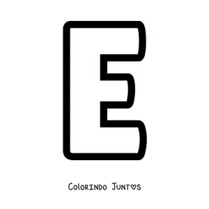 Desenho para colorir da letra E maiúscula