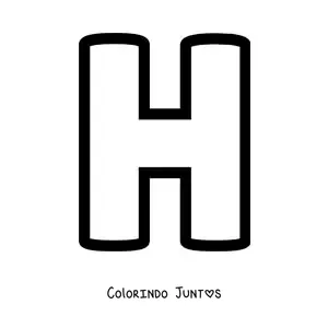 Desenho para colorir da letra H maiúscula