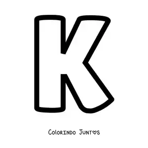 Desenho para colorir da letra K maiúscula