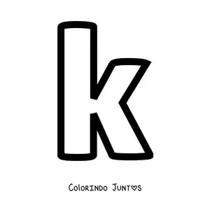 Desenho para colorir da letra K minúscula
