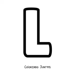 Desenho para colorir da letra L maiúscula