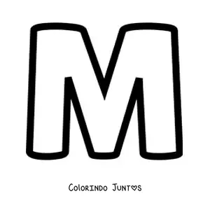 Desenho para colorir da letra M maiúscula