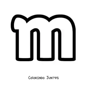Desenho para colorir da letra M minúscula