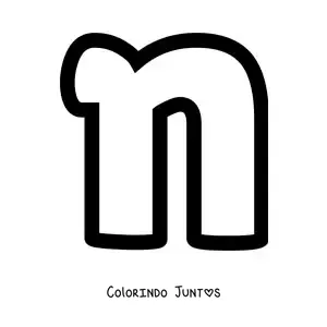 Desenho para colorir da letra N minúscula