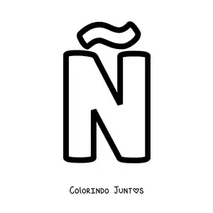 Desenho para colorir da letra Ñ maiúscula