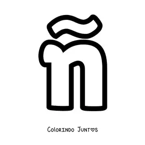 Desenho para colorir da letra Ñ minúscula