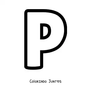 Desenho para colorir da letra P maiúscula