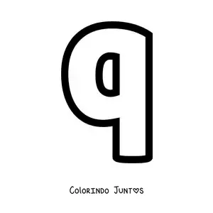 Desenho para colorir da letra Q minúscula