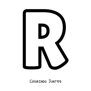 Desenho para colorir da letra R maiúscula