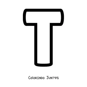 Desenho para colorir da letra T maiúscula