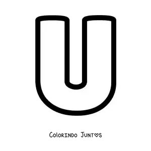Desenho para colorir da letra U maiúscula