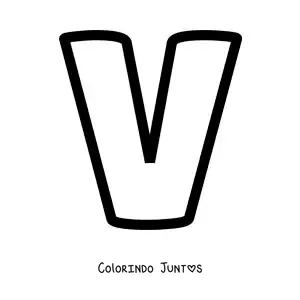 Desenho para colorir da letra V maiúscula