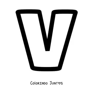Desenho para colorir da letra V minúscula