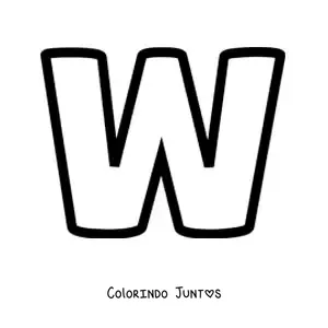 Desenho para colorir da letra W maiúscula