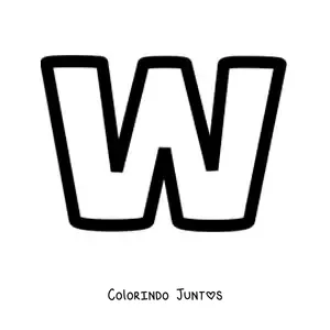 Desenho para colorir da letra W minúscula