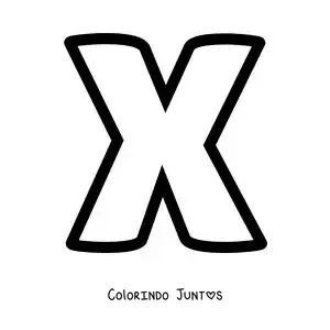 Desenho para colorir da letra X maiúscula
