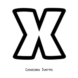 Desenho para colorir da letra X minúscula