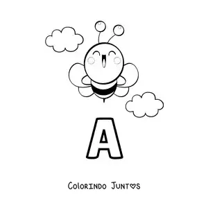 Desenho para colorir da letra A de abelha