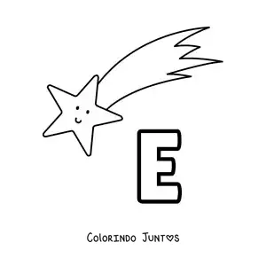 Desenho para colorir da letra E de estrela