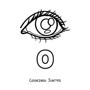 Desenho para colorir da letra O de olho