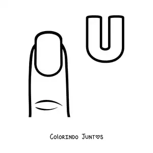 Desenho para colorir da letra U de unha