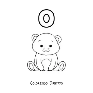 Desenho para colorir da letra O de urso