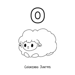 Desenho para colorir da letra O de ovelha