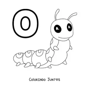 Desenho para colorir da letra O de lagarta
