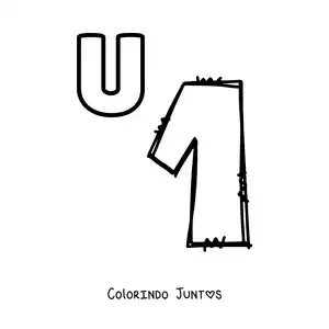 Desenho para colorir da letra U de um