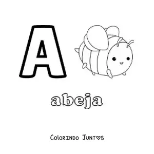 Desenho para colorir da letra A de abelha