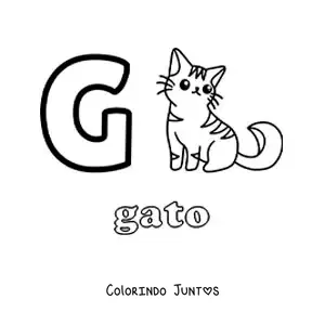 Desenho para colorir da letra G de gato