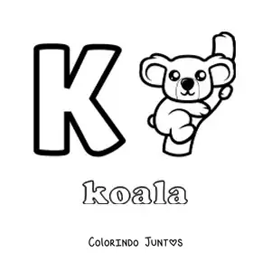Desenho para colorir da letra K de coala