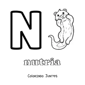 Desenho para colorir da letra N de lontra