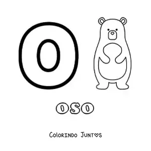 Desenho para colorir da letra O de urso