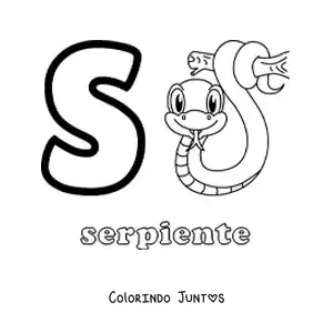 Desenho para colorir da letra S de serpente