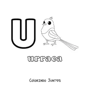 Desenho para colorir da letra U de gralha