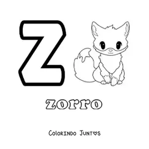 Desenho para colorir da letra Z de raposa