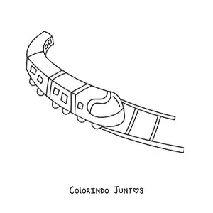 Desenho para colorir de um trem moderno sobre trilhos